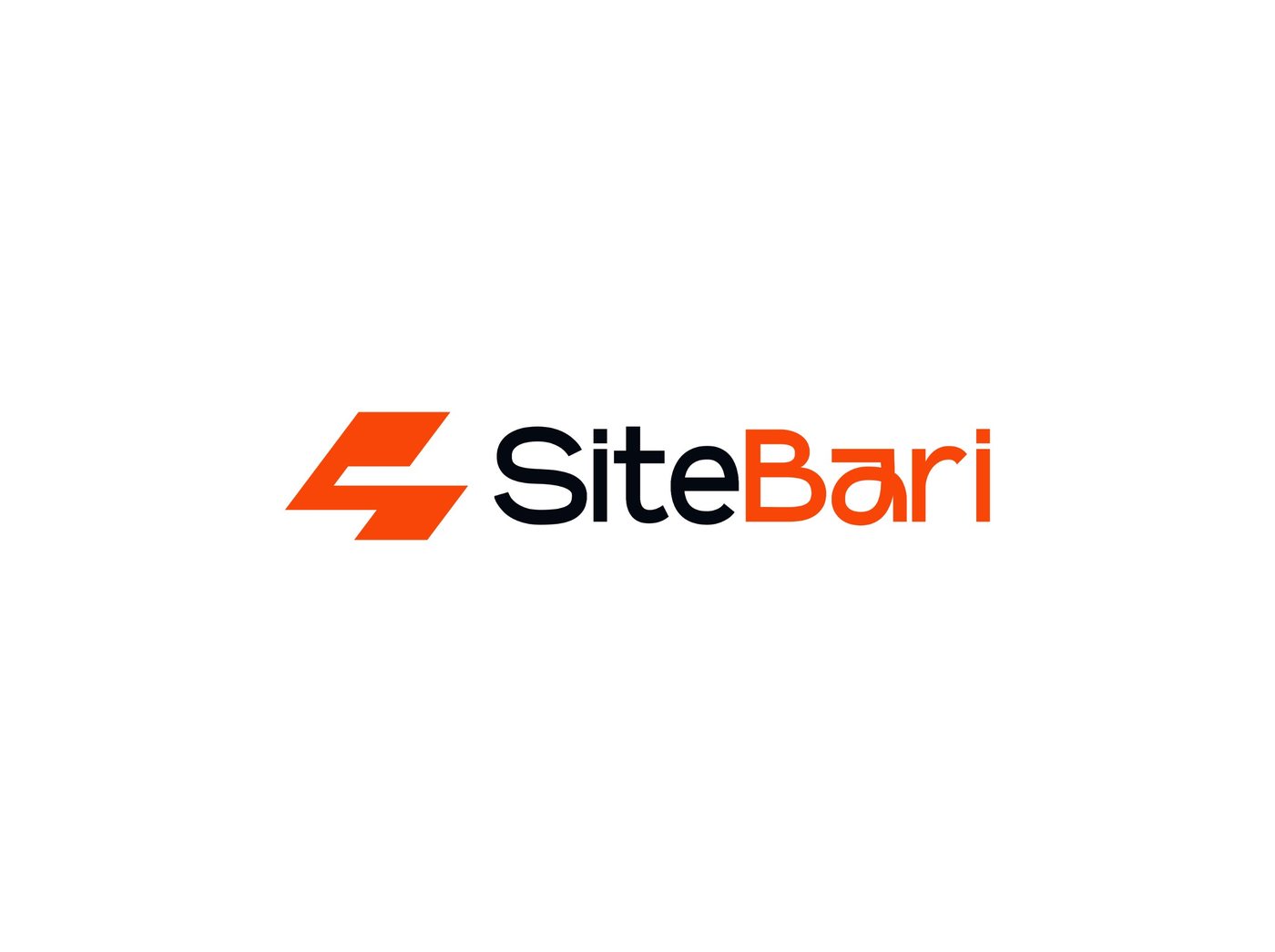 SiteBari logo: an orange angular symbol beside a black and orange wordmark